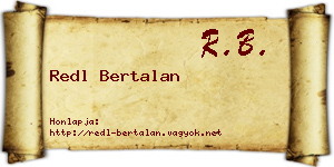 Redl Bertalan névjegykártya